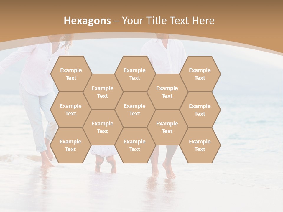 A Family Walking On The Beach Holding Hands PowerPoint Template