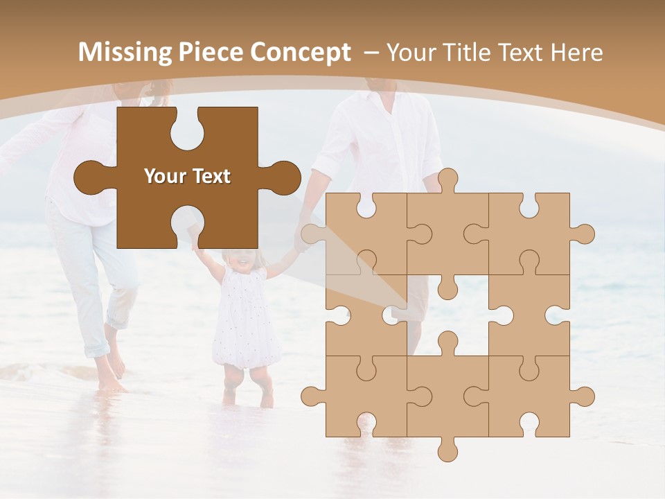 A Family Walking On The Beach Holding Hands PowerPoint Template