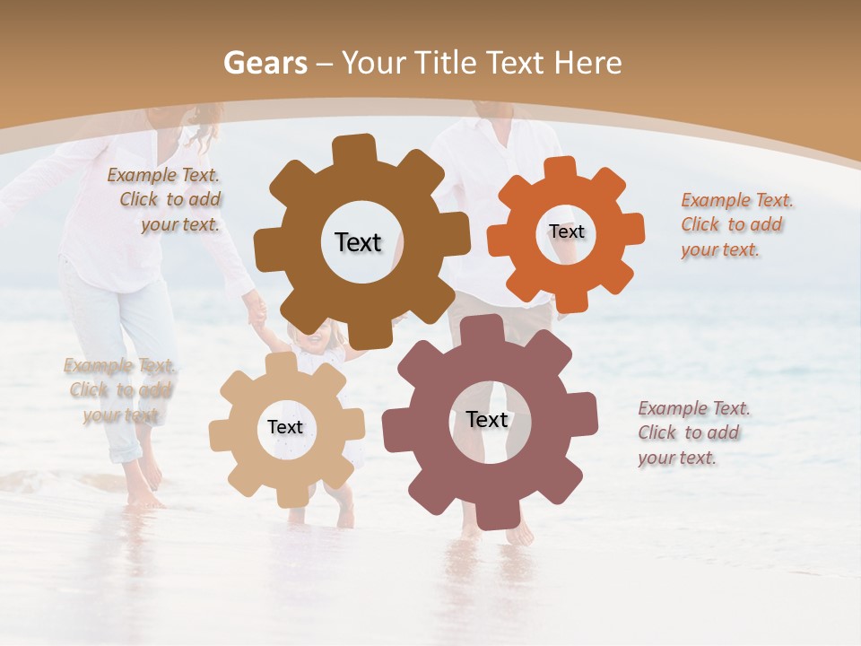 A Family Walking On The Beach Holding Hands PowerPoint Template