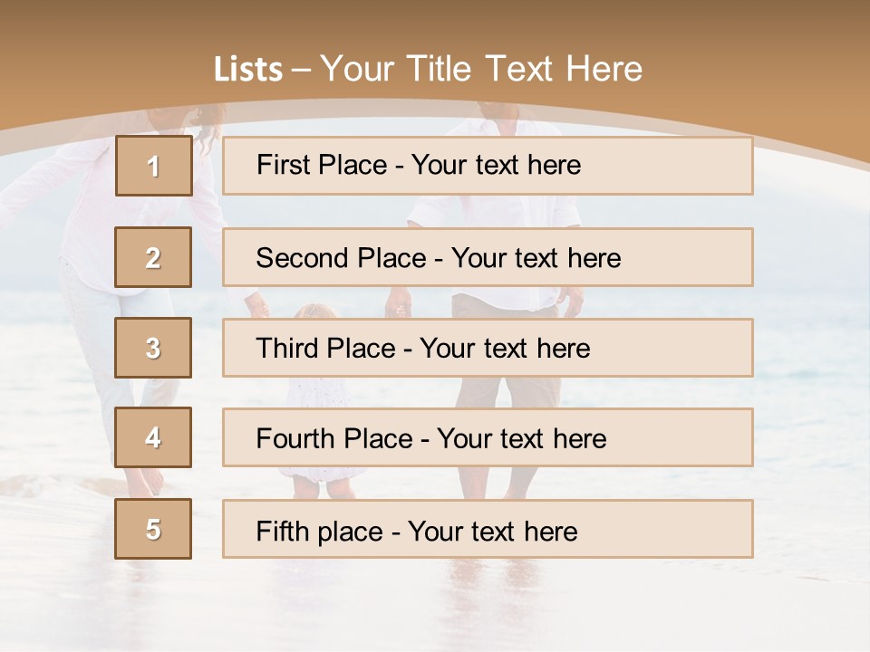 A Family Walking On The Beach Holding Hands PowerPoint Template