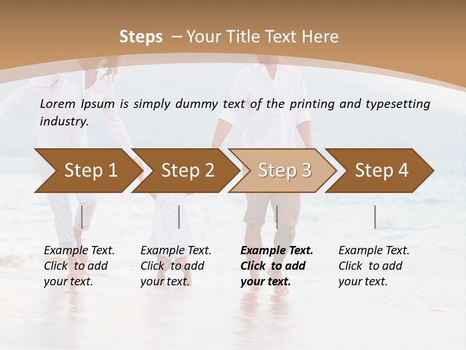 A Family Walking On The Beach Holding Hands PowerPoint Template