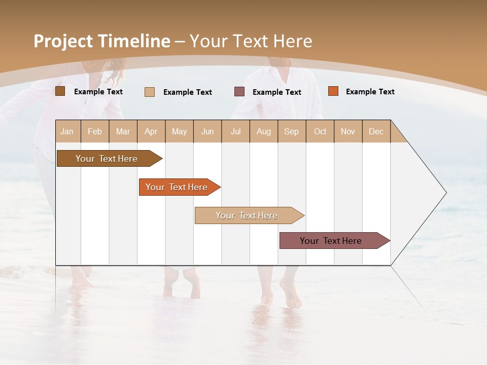 A Family Walking On The Beach Holding Hands PowerPoint Template