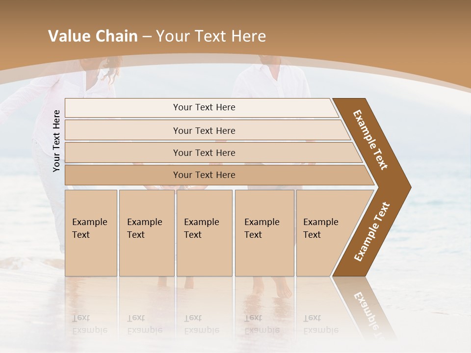 A Family Walking On The Beach Holding Hands PowerPoint Template