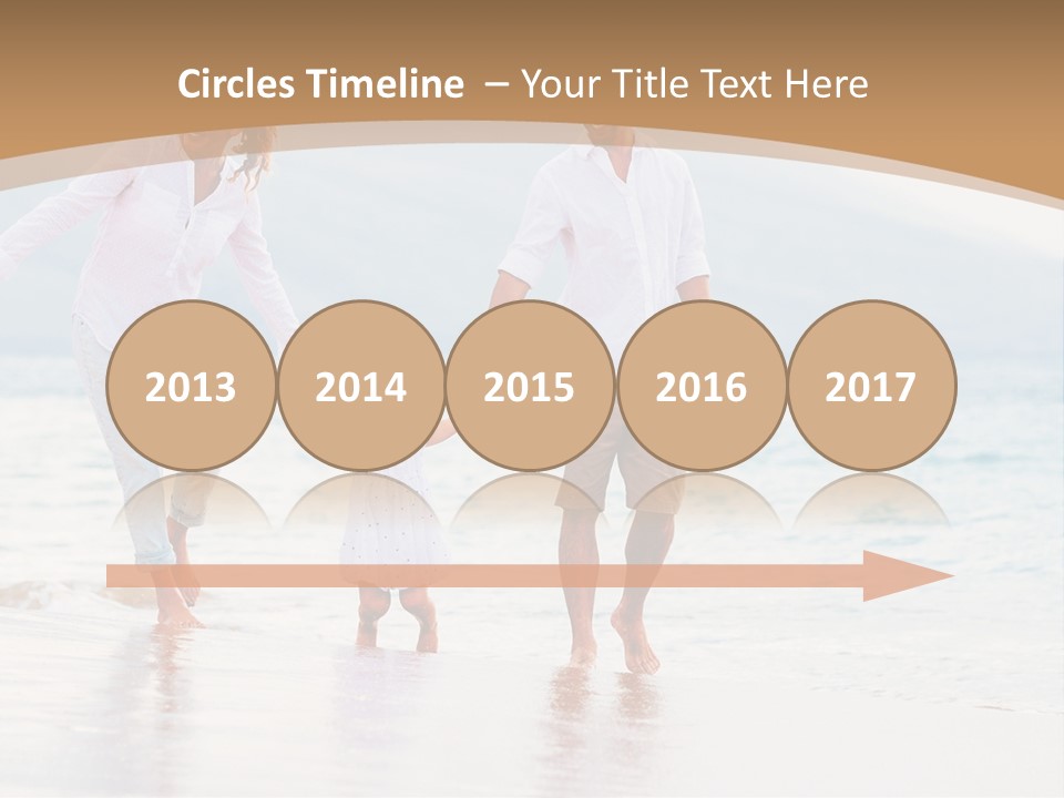 A Family Walking On The Beach Holding Hands PowerPoint Template