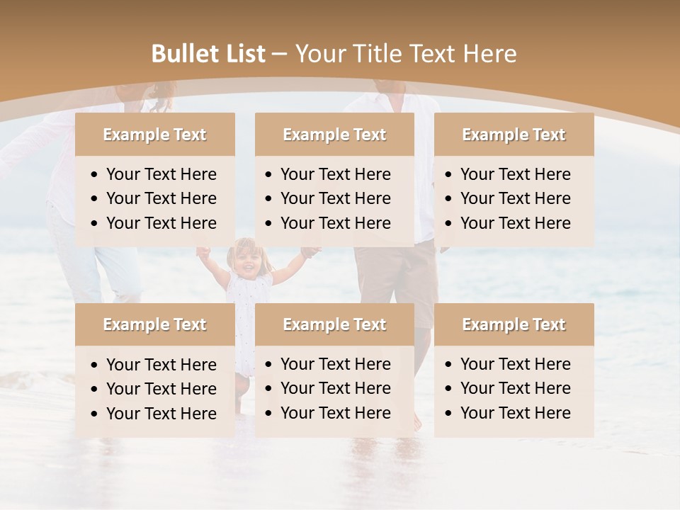 A Family Walking On The Beach Holding Hands PowerPoint Template