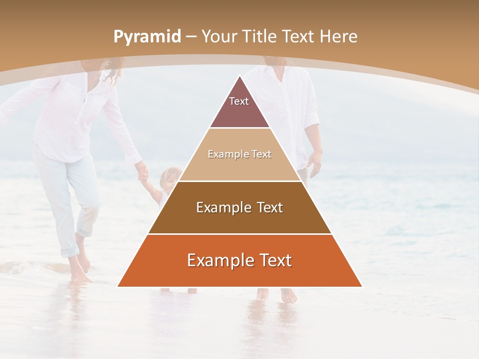 A Family Walking On The Beach Holding Hands PowerPoint Template