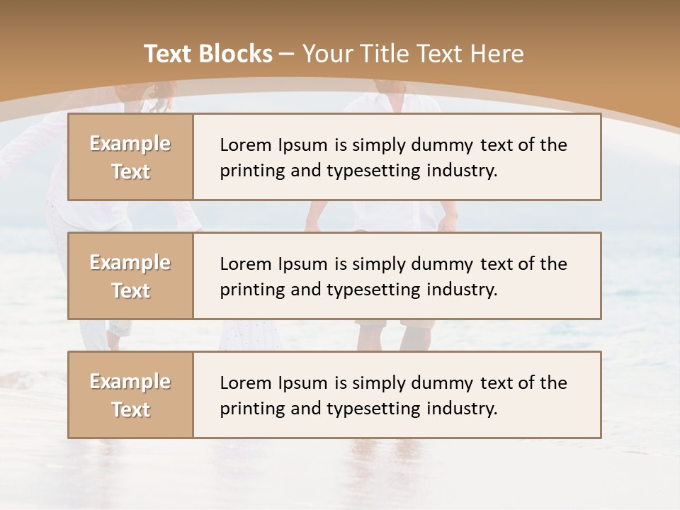 A Family Walking On The Beach Holding Hands PowerPoint Template