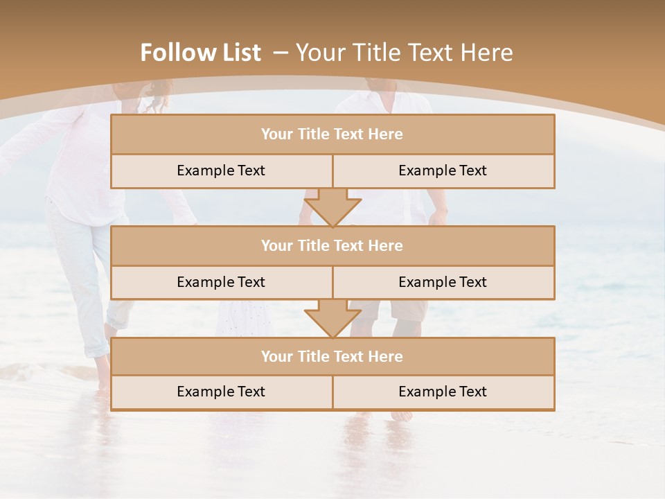 A Family Walking On The Beach Holding Hands PowerPoint Template