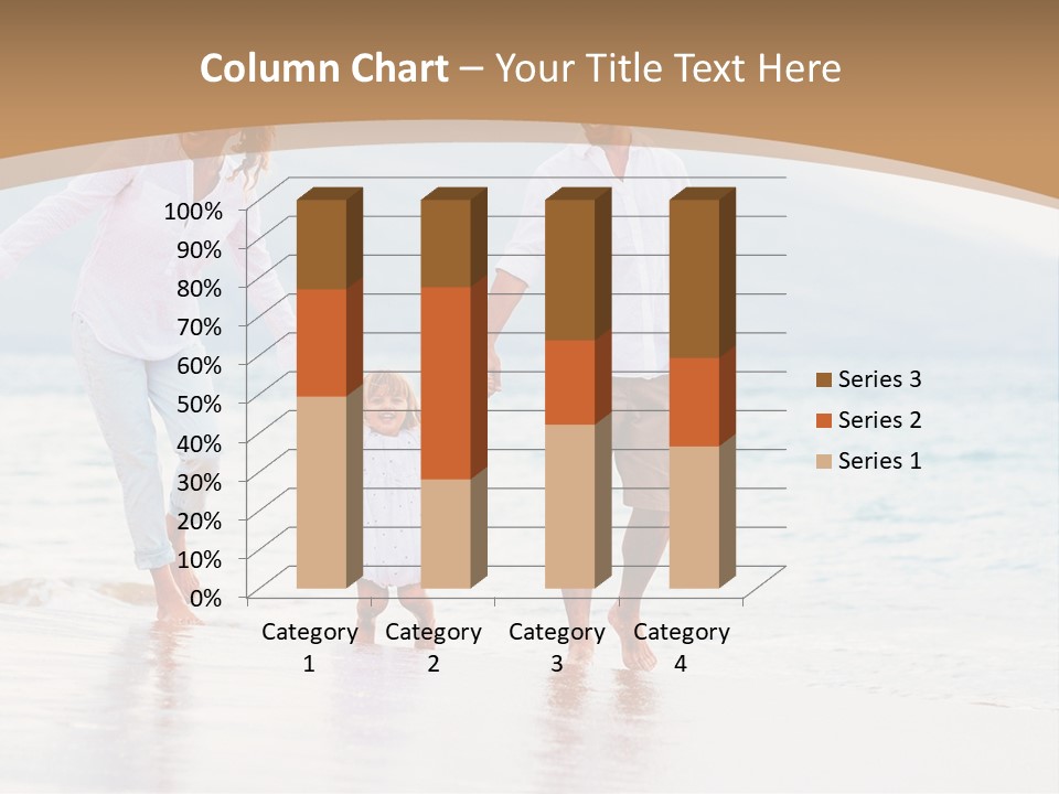 A Family Walking On The Beach Holding Hands PowerPoint Template