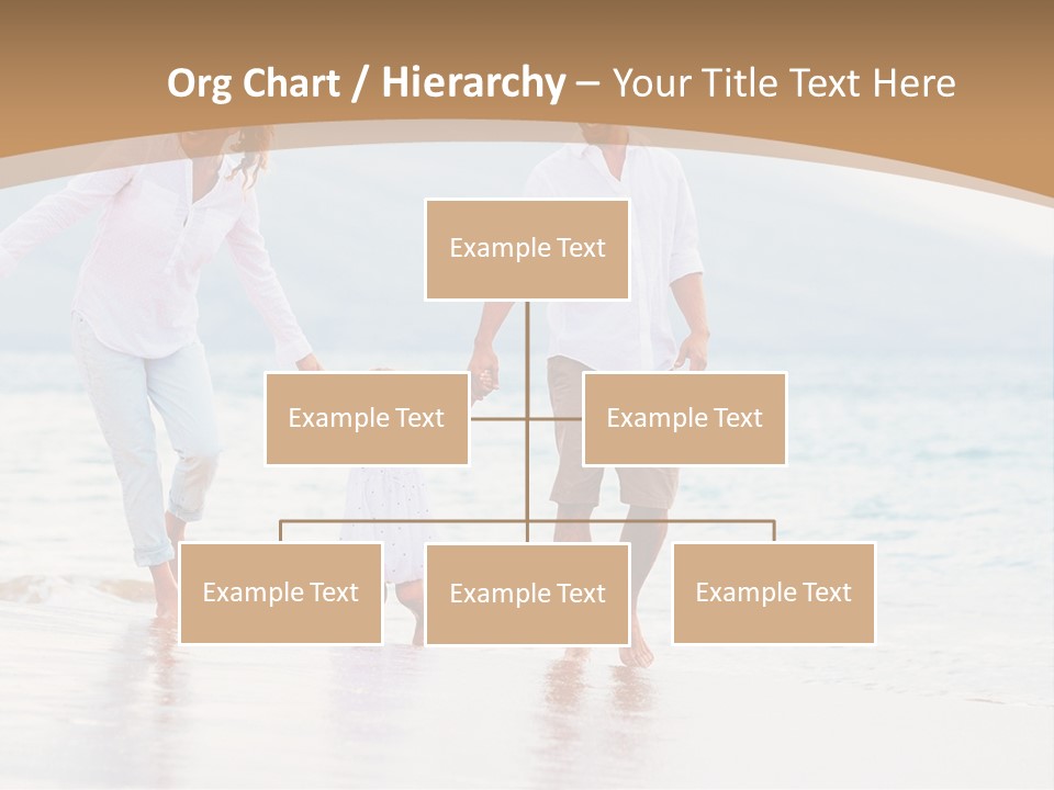 A Family Walking On The Beach Holding Hands PowerPoint Template