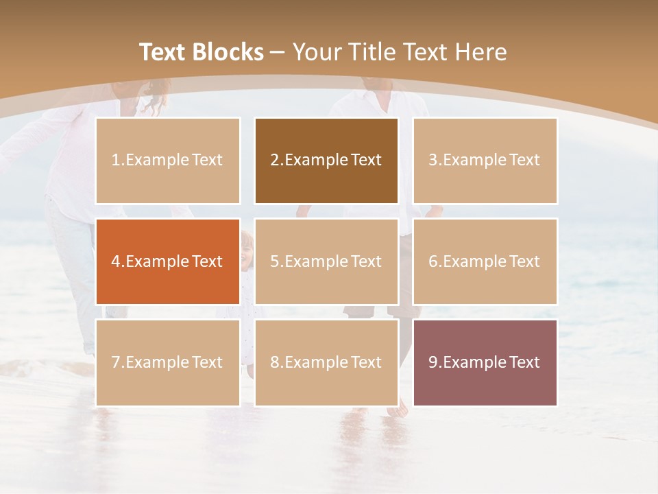 A Family Walking On The Beach Holding Hands PowerPoint Template