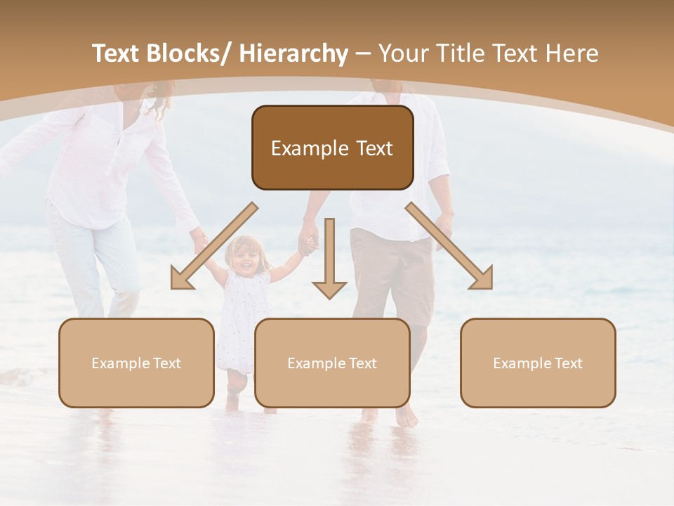 A Family Walking On The Beach Holding Hands PowerPoint Template