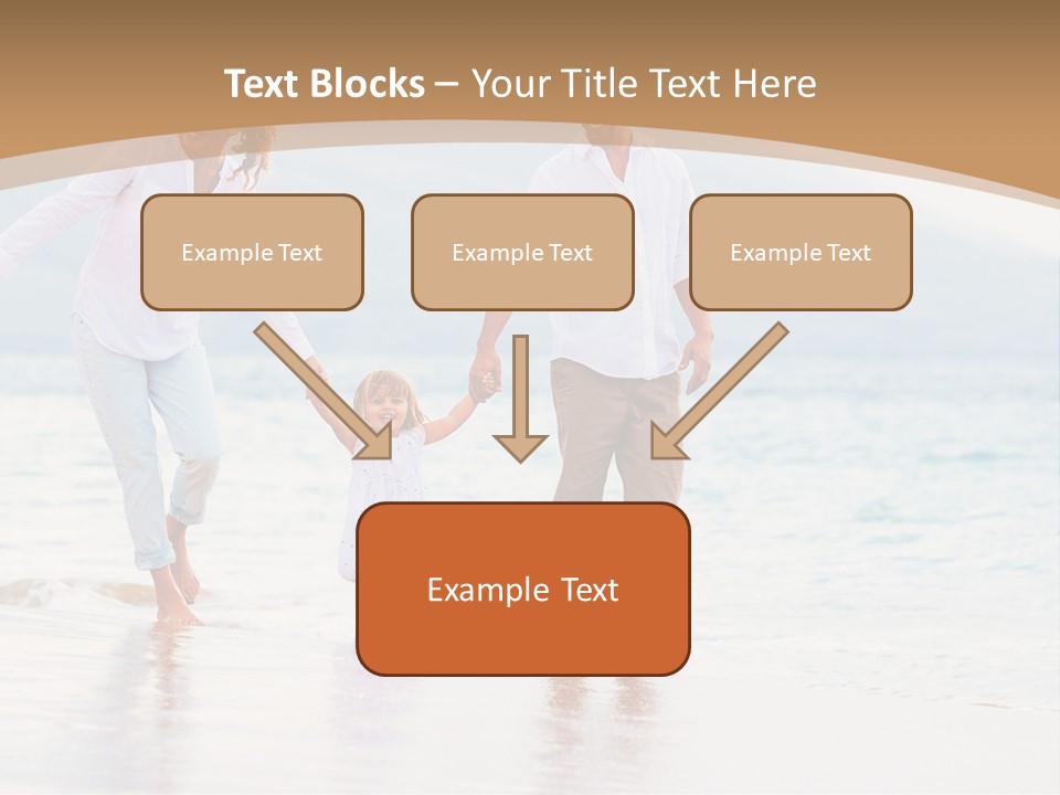 A Family Walking On The Beach Holding Hands PowerPoint Template