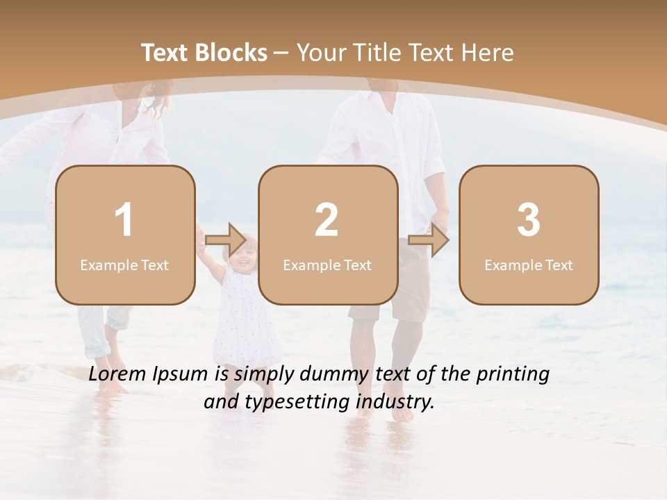 A Family Walking On The Beach Holding Hands PowerPoint Template