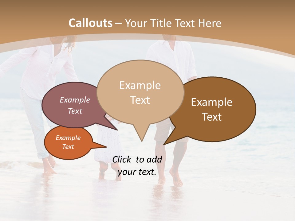 A Family Walking On The Beach Holding Hands PowerPoint Template