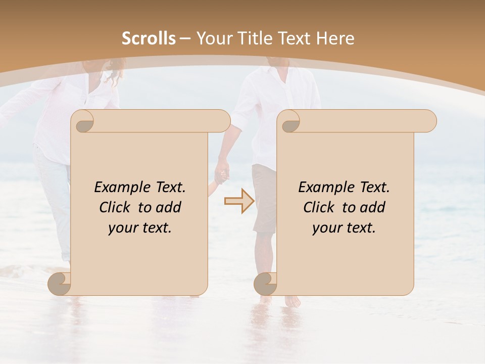 A Family Walking On The Beach Holding Hands PowerPoint Template