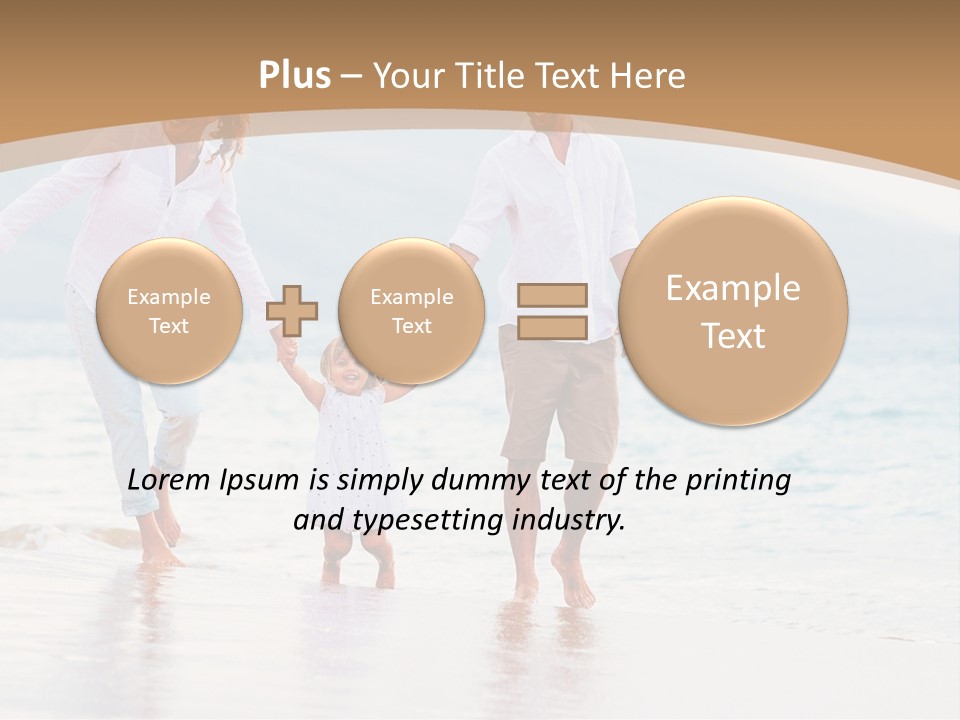 A Family Walking On The Beach Holding Hands PowerPoint Template