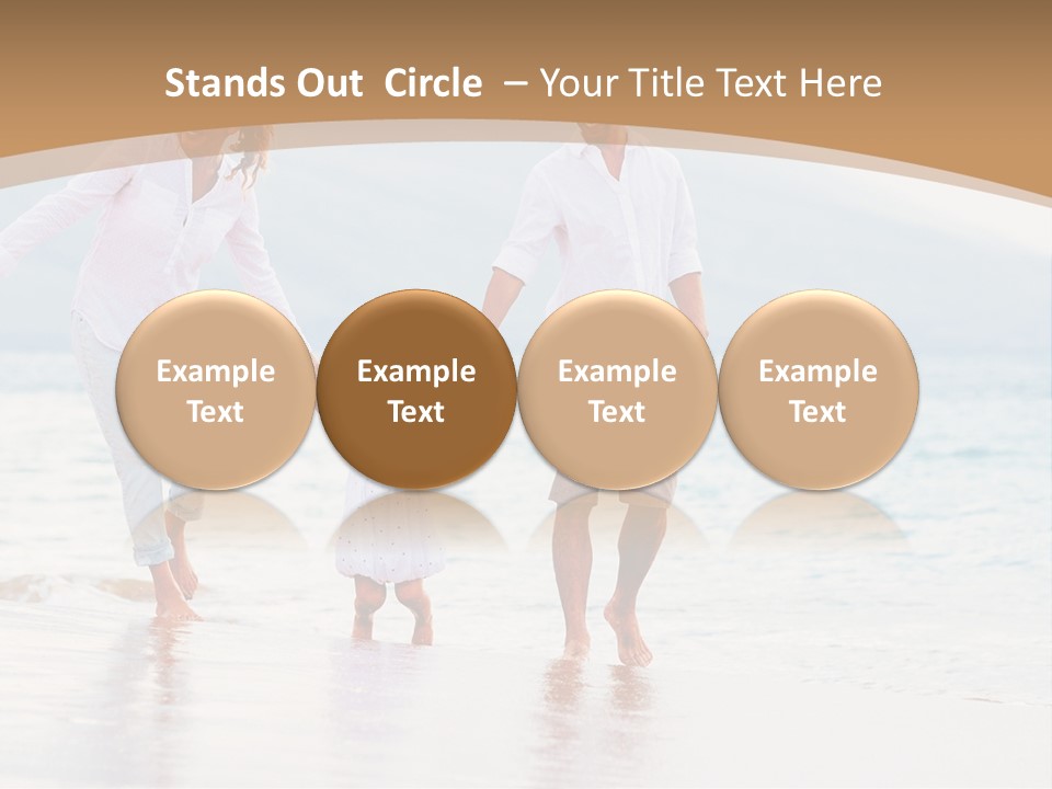 A Family Walking On The Beach Holding Hands PowerPoint Template