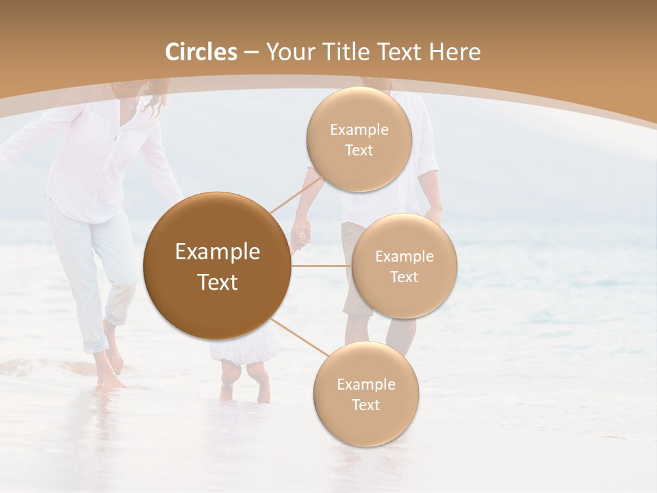 A Family Walking On The Beach Holding Hands PowerPoint Template