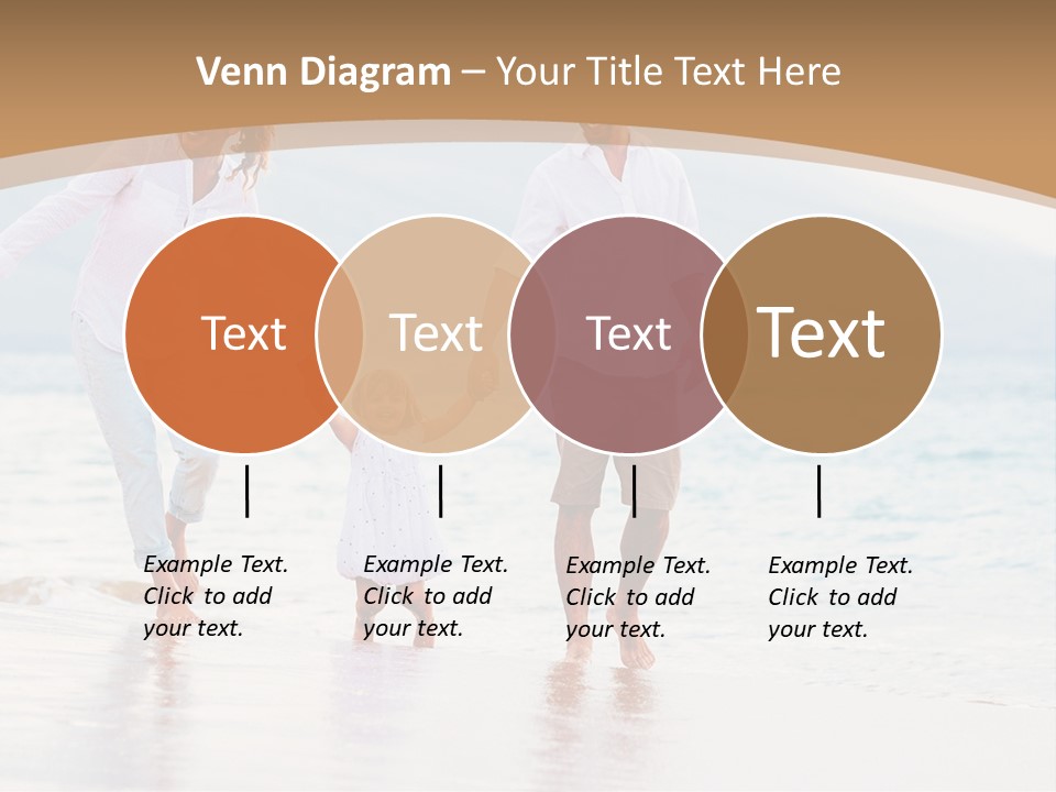 A Family Walking On The Beach Holding Hands PowerPoint Template