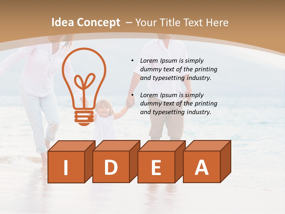 A Family Walking On The Beach Holding Hands PowerPoint Template