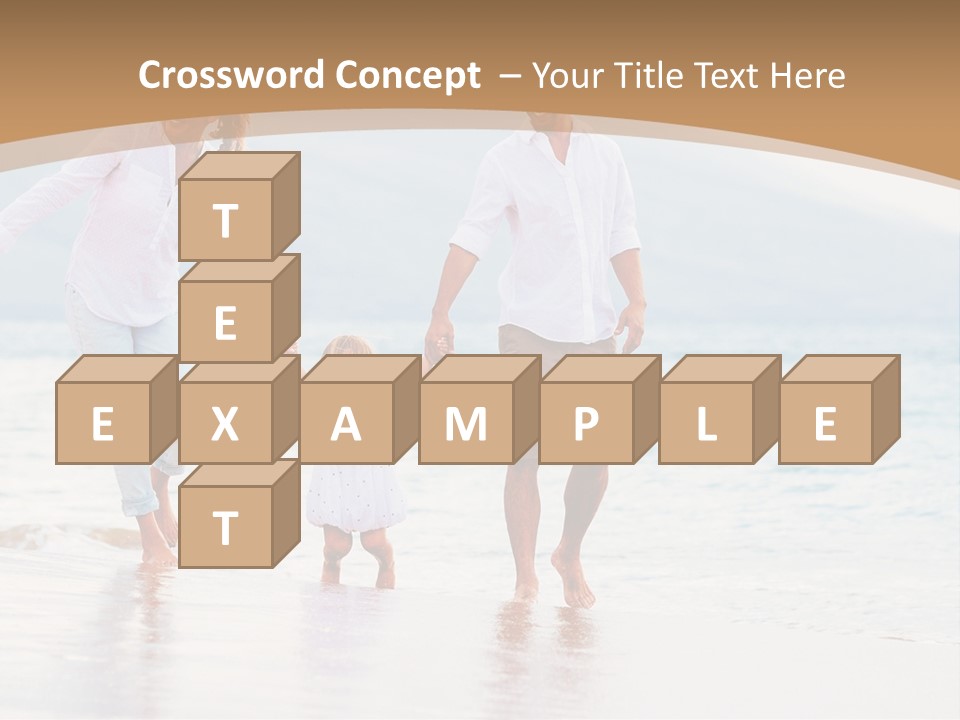 A Family Walking On The Beach Holding Hands PowerPoint Template