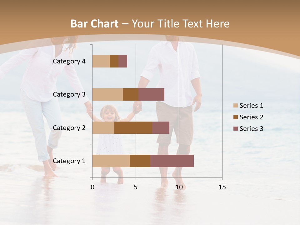 A Family Walking On The Beach Holding Hands PowerPoint Template