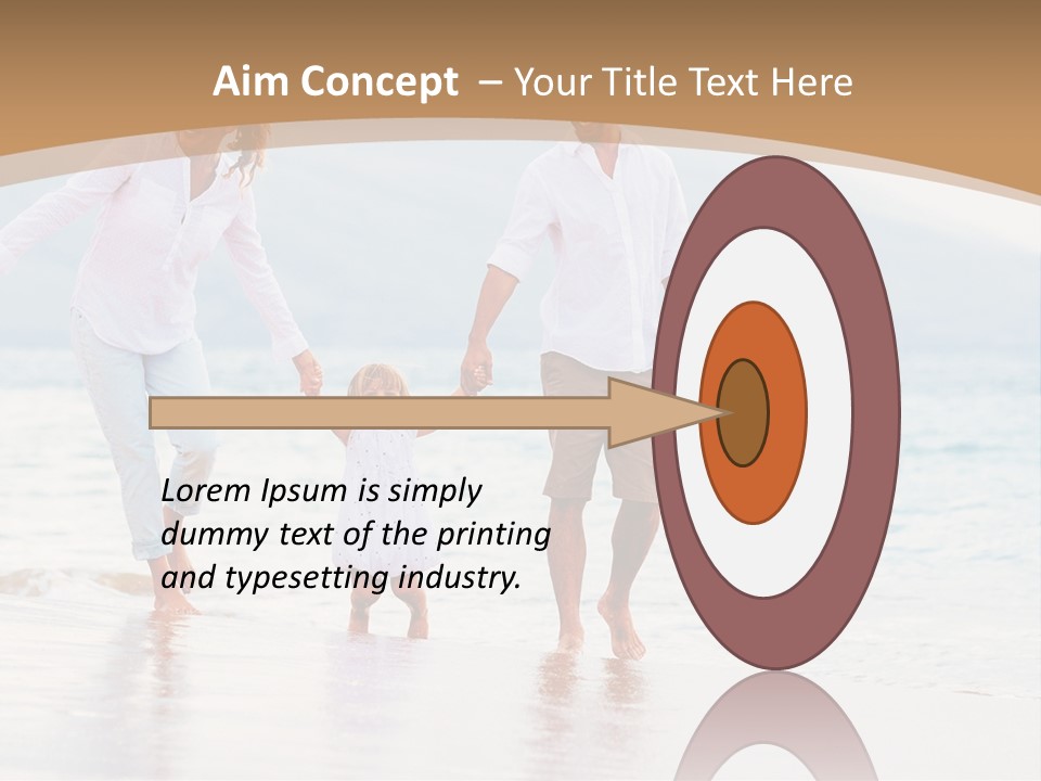 A Family Walking On The Beach Holding Hands PowerPoint Template