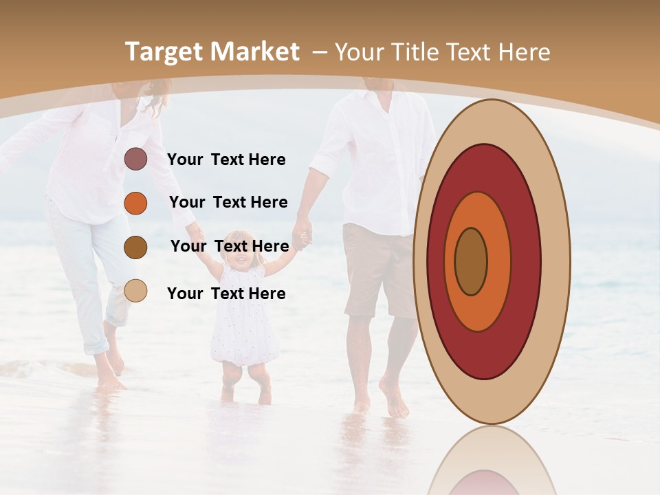 A Family Walking On The Beach Holding Hands PowerPoint Template