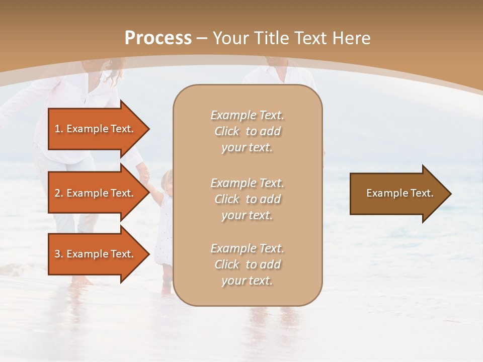 A Family Walking On The Beach Holding Hands PowerPoint Template