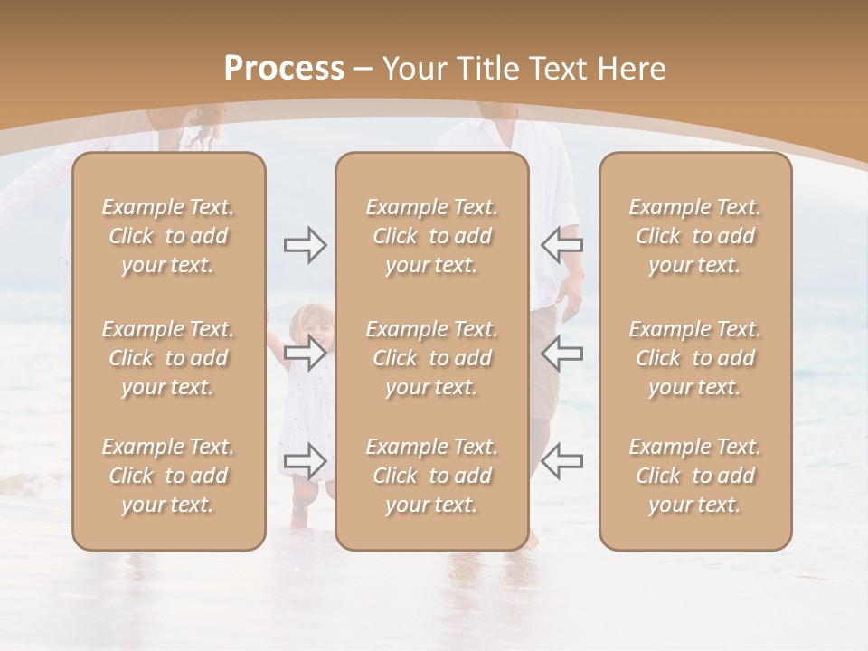 A Family Walking On The Beach Holding Hands PowerPoint Template