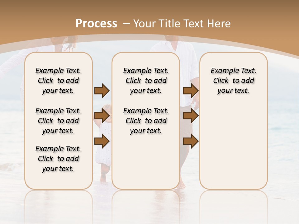 A Family Walking On The Beach Holding Hands PowerPoint Template