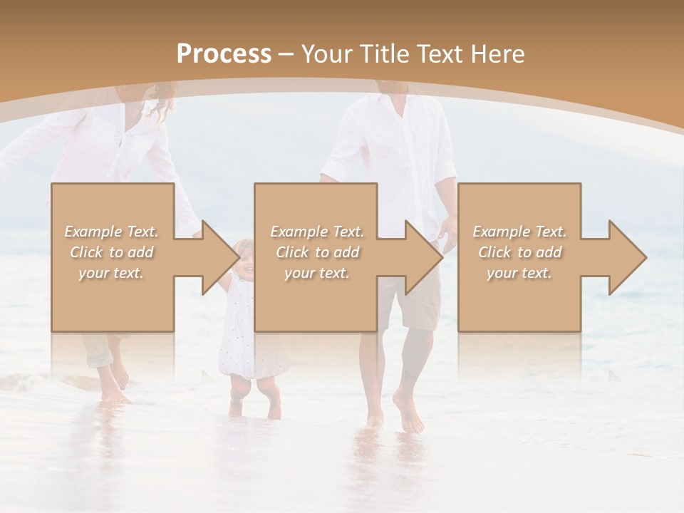 A Family Walking On The Beach Holding Hands PowerPoint Template