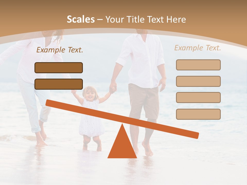 A Family Walking On The Beach Holding Hands PowerPoint Template