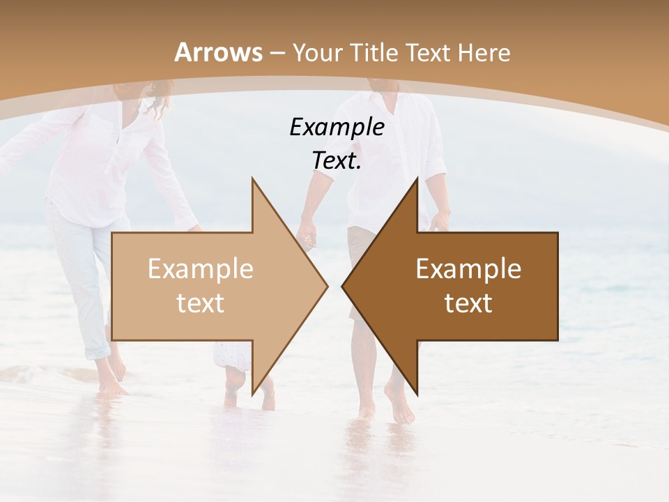 A Family Walking On The Beach Holding Hands PowerPoint Template