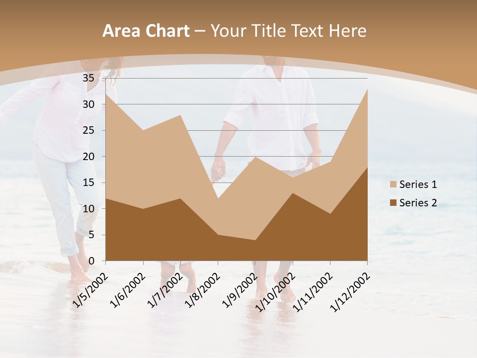 A Family Walking On The Beach Holding Hands PowerPoint Template