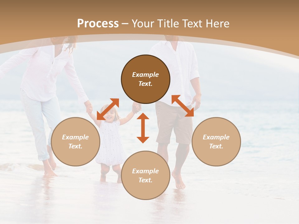 A Family Walking On The Beach Holding Hands PowerPoint Template