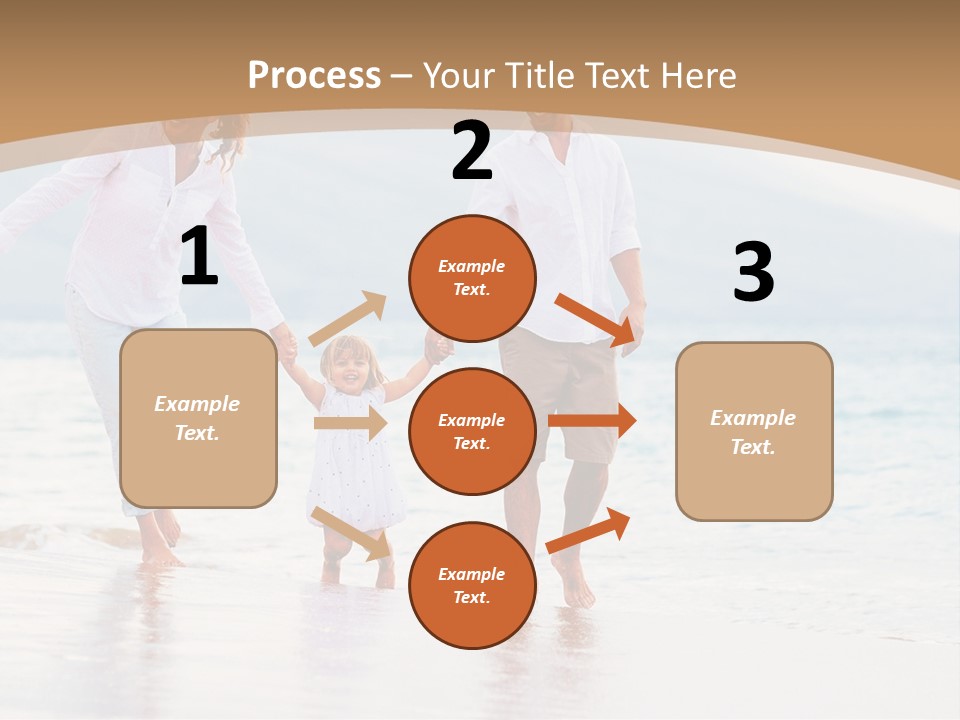 A Family Walking On The Beach Holding Hands PowerPoint Template