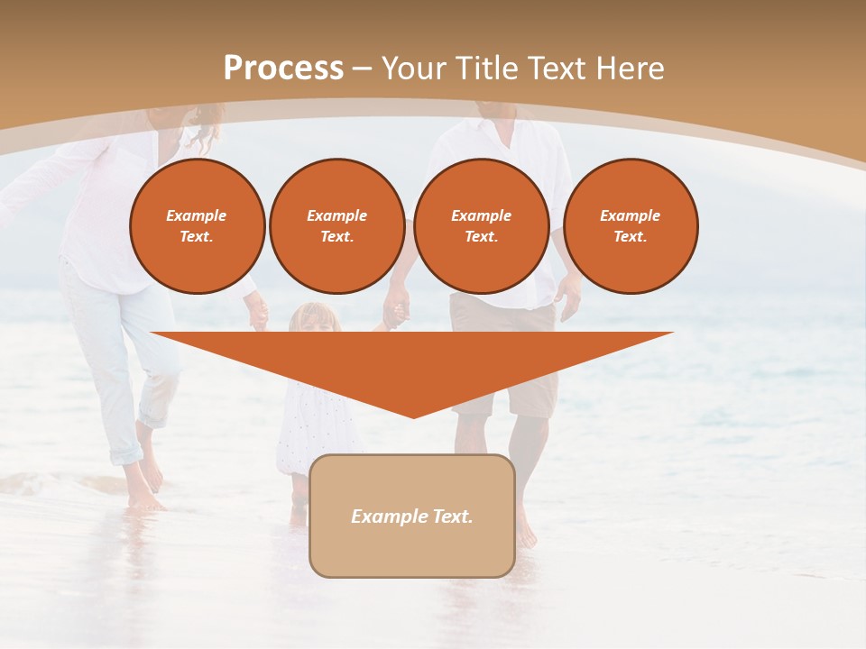 A Family Walking On The Beach Holding Hands PowerPoint Template