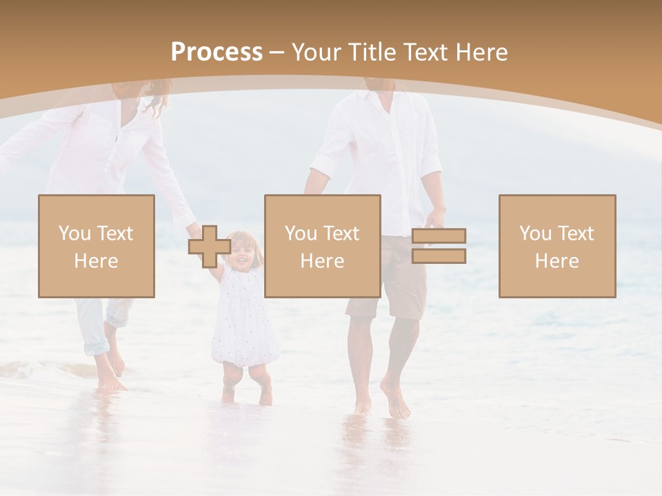 A Family Walking On The Beach Holding Hands PowerPoint Template