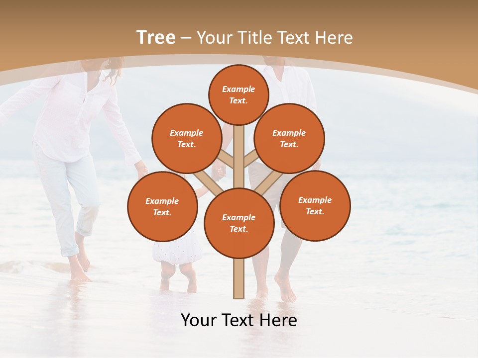 A Family Walking On The Beach Holding Hands PowerPoint Template