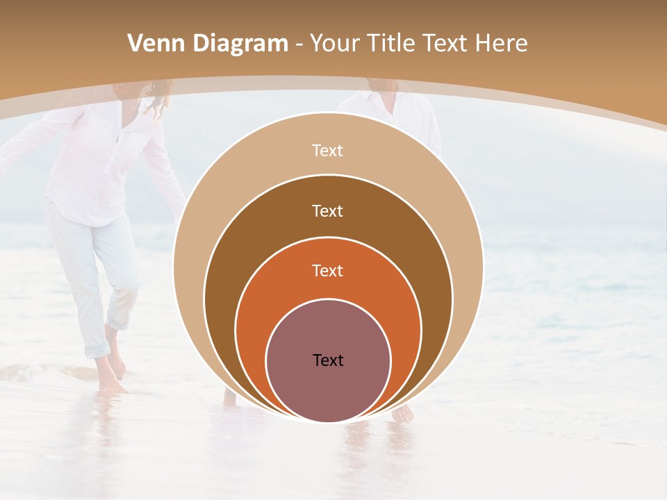 A Family Walking On The Beach Holding Hands PowerPoint Template