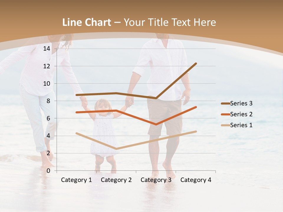 A Family Walking On The Beach Holding Hands PowerPoint Template