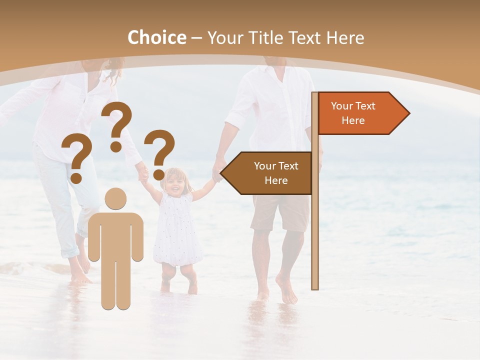 A Family Walking On The Beach Holding Hands PowerPoint Template