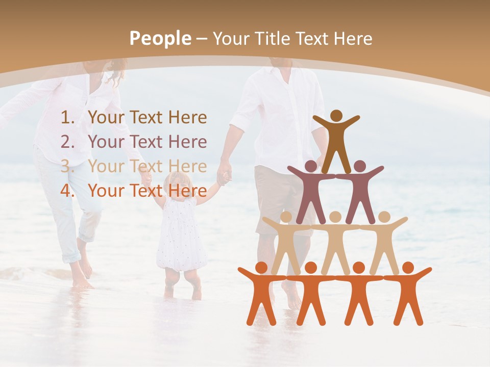 A Family Walking On The Beach Holding Hands PowerPoint Template
