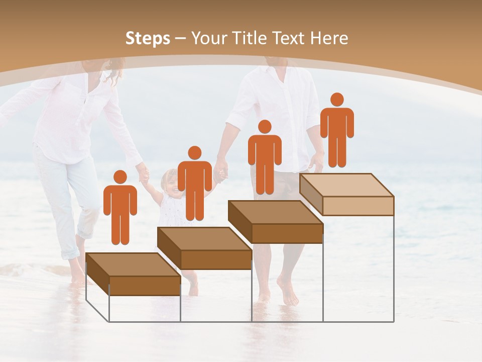 A Family Walking On The Beach Holding Hands PowerPoint Template