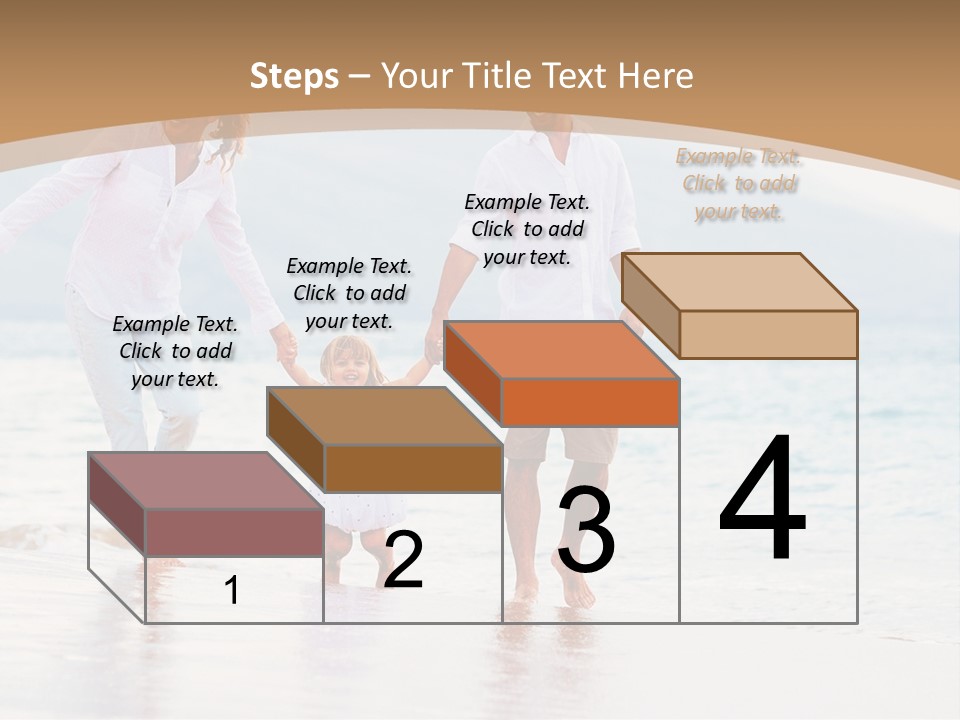 A Family Walking On The Beach Holding Hands PowerPoint Template