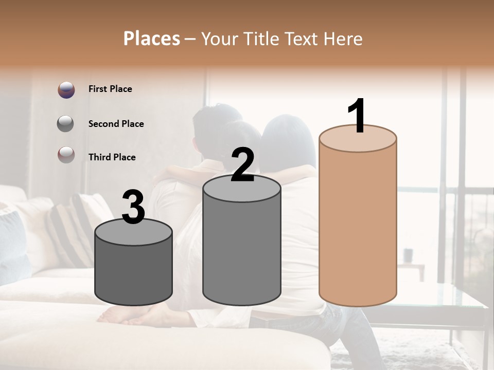 A Group Of People Sitting On A Couch In A Living Room PowerPoint Template