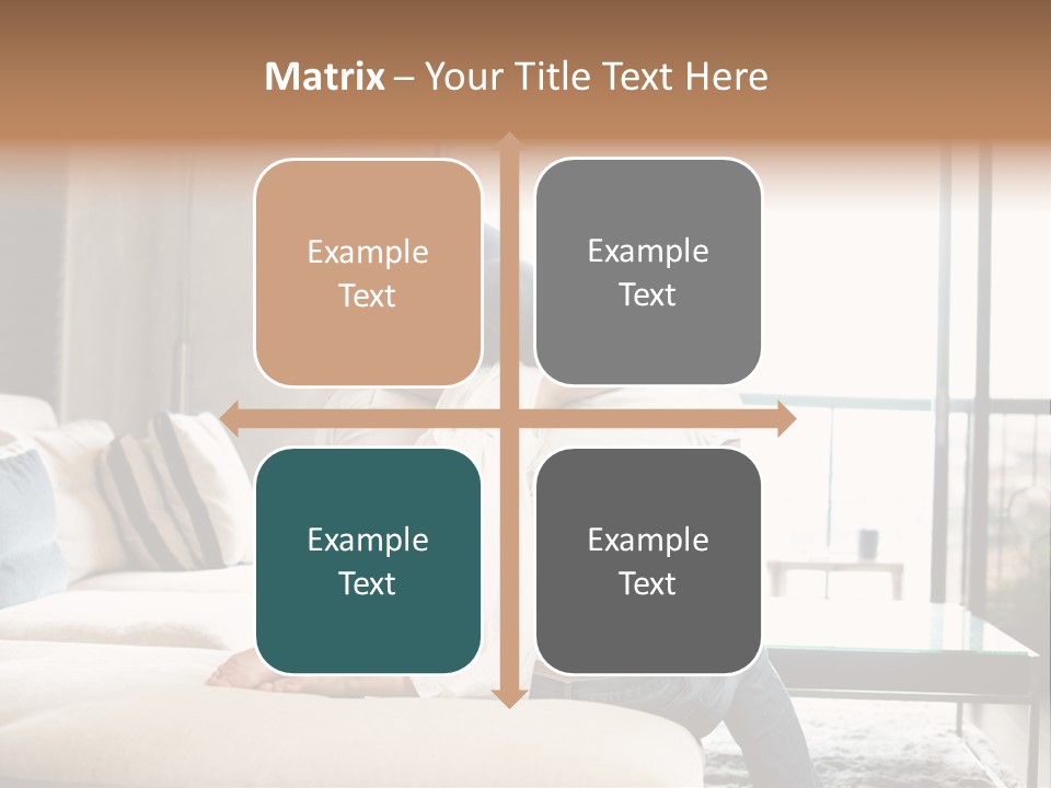 A Group Of People Sitting On A Couch In A Living Room PowerPoint Template