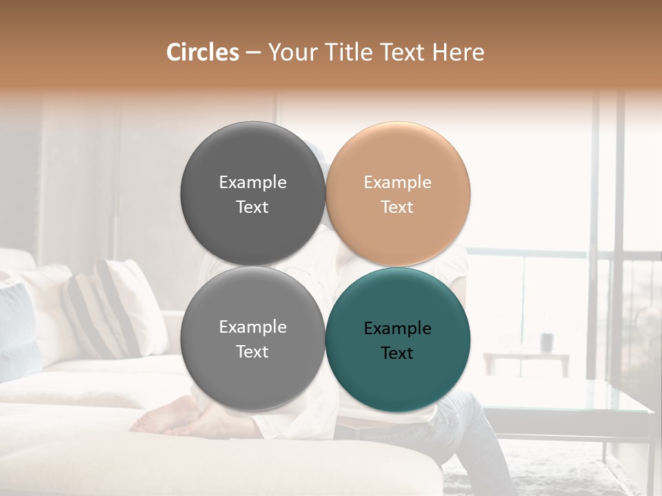 A Group Of People Sitting On A Couch In A Living Room PowerPoint Template